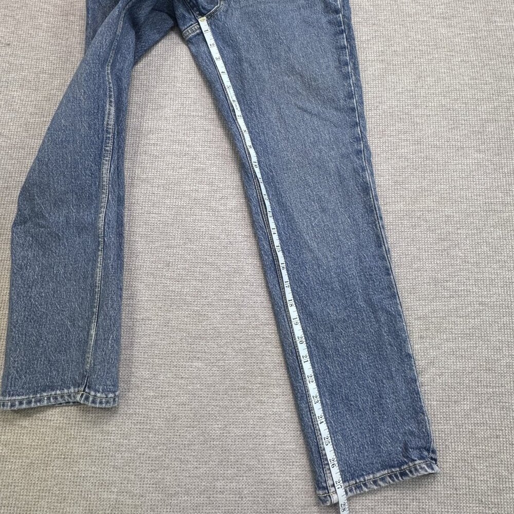 Free Assembly Womens Size 2 Blue Denim 90s Straight Jeans Mid Rise 5 Pockets - Picture 12 of 14